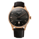 Tissot T Classic Chemin Des Tourelles Powermatic 80 Brown Dial Brown Leather Strap Watch for Men - T099.407.36.447.00