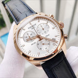 Tissot T Classic PR 100 Chronograph Silver Dial Black Leather Strap Watch for Men - T101.417.36.031.00