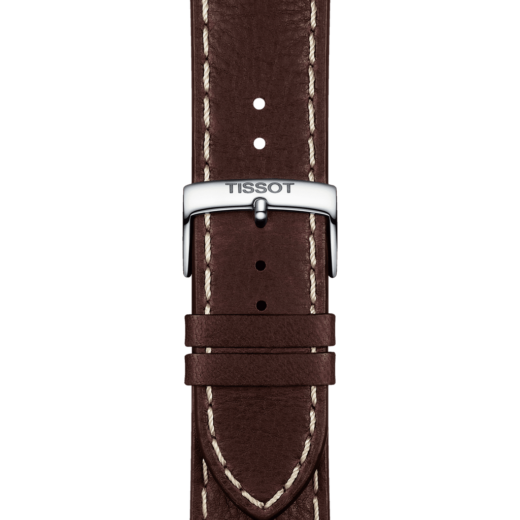 Tissot PR 100 Sport Silver Dial Brown Leather Strap Watch For Men - T101.610.16.031.00