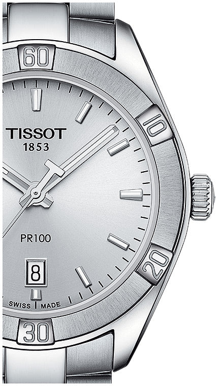 Tissot PR 100 Sport Chic Silver Dial Silver Steel Strap Watch for Women - T101.910.11.031.00
