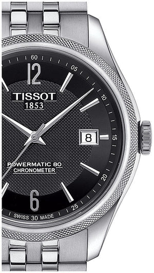 Tissot Ballade Powermatic 80 Cosc Black Dial Silver Steel Strap Watch For Men - T108.408.11.057.00