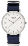 Tissot T Classic Everytime Large White Dial Blue NATO Strap Watch For Men - T109.610.17.037.00