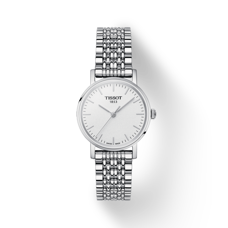 Tissot Everytime Small White Dial Silver Mesh Bracelet Watch For Women - T109.210.11.031.00