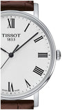 Tissot T Classic Everytime White Dial Brown Leather Strap Watch For Men - T109.410.16.033.00