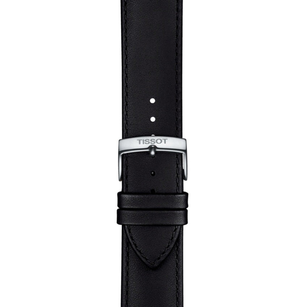 Tissot T Classic Everytime Large White Dial Black Leather Strap Watch For Men - T109.610.16.031.00