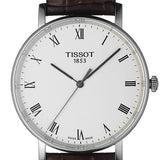 Tissot T Classic Everytime White Dial Brown Leather Strap Watch For Men - T109.410.16.033.00