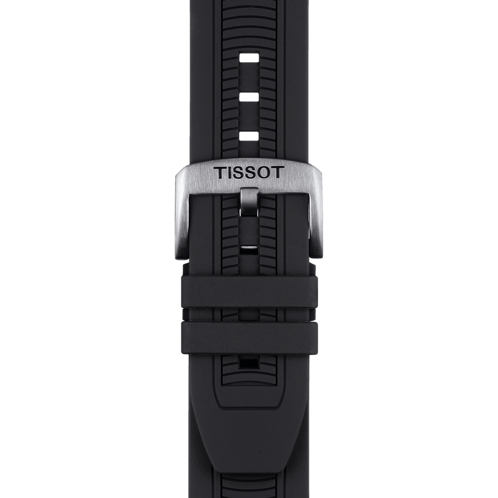 Tissot T Race Chronograph White Dial Black Silicone Strap Watch For Men - T115.417.27.011.00