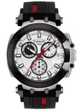 Tissot T Race Chronograph White Dial Black Silicone Strap Watch For Men - T115.417.27.011.00