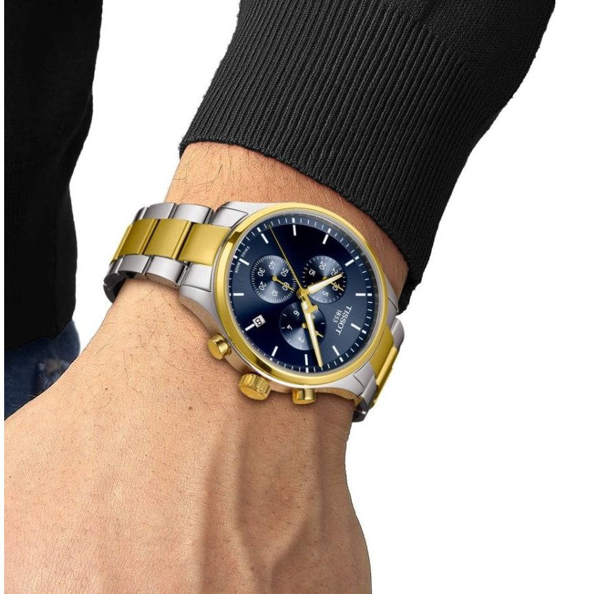 Tissot Chrono XL Classic Blue Dial Two Tone Steel Strap Watch for Men - T116.617.22.041.00