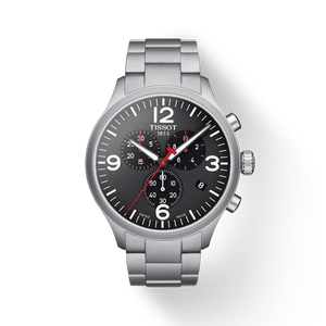 Tissot Chrono XL Black Dial Silver Steel Strap Watch For Men - T116.617.11.057.00