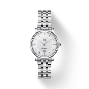 Tissot T Classic Carson Premium White Diamonds Dial Silver Steel Strap Watch for Women - T1222071103600