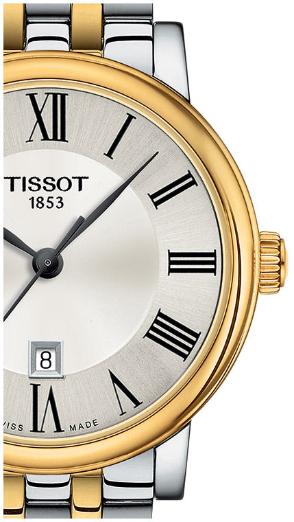 Tissot T Classic Carson Lady Premium Silver Dial Two Tone Steel Strap Watch For Women - T122.210.22.033.00