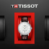 Tissot T-Classic Powermatic 80 Silver Dial Brown Leather Strap Watch For Men - T122.407.16.031.00
