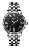 Tissot Carson Premium Black Dial Silver Steel Strap Watch For Men - T122.410.11.053.00