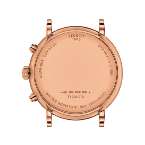 Tissot Carson Premium Chronograph Silver Dial Brown Leather Strap Watch For Men - T122.417.36.033.00