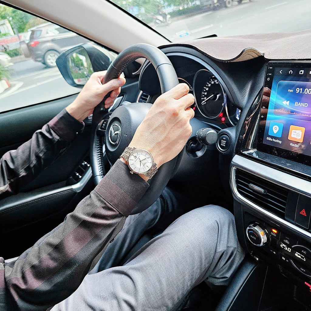 Tissot T Classic Carson Premium Automatic White Dial Rose Gold Steel Strap Watch for Men - T122.407.33.031.00