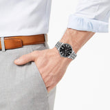 Tissot Carson Premium Black Dial Silver Steel Strap Watch For Men - T122.410.11.053.00