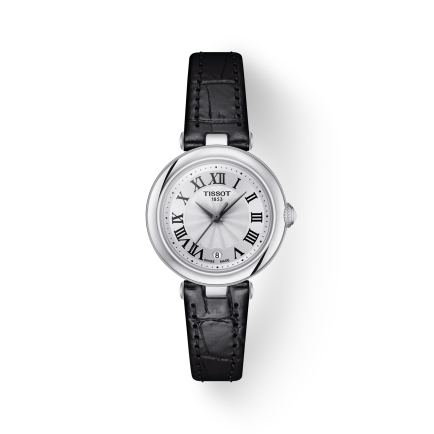 Tissot Bellissima Small Lady Silver Dial Black Leather Strap Watch For Women - T126.010.16.013.00