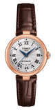 Tissot Bellissima Automatic Silver Dial Brown Leather Strap Watch For Women - T126.207.36.013.00