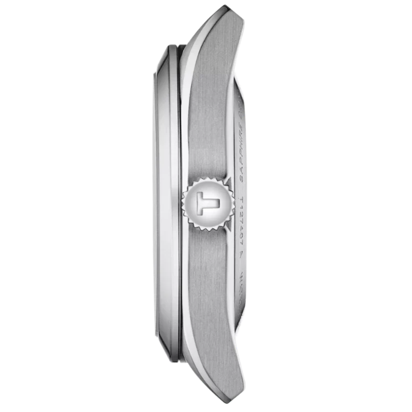 Tissot Gentleman Powermatic 80 Silicium Ice Blue Silver Steel Strap Watch For Men - T127.407.11.351.00