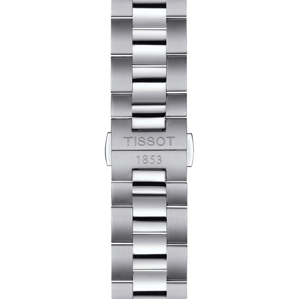 Tissot Gentleman Powermatic 80 Silicium Ice Blue Silver Steel Strap Watch For Men - T127.407.11.351.00