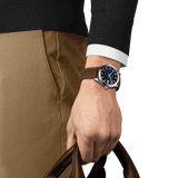 Tissot Gentleman Powermatic 80 Silicium Blue Dial Brown Leather Strap Watch For Men - T127.407.16.041.00
