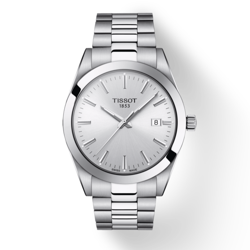 Tissot Gentleman Silver Dial Silver Steel Strap Watch For Men - T127.410.11.031.00