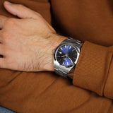 Tissot Gentleman Blue Dial Silver Steel Strap Watch For Men - T127.410.11.041.00