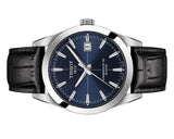 Tissot Gentleman Powermatic 80 Silicium Blue Dial Black Leather Strap Watch For Men - T127.407.16.041.01
