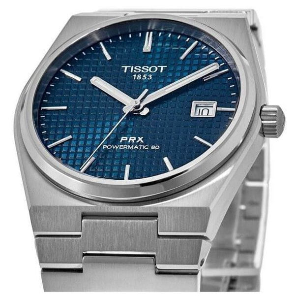 Tissot PRX Powermatic 80 Blue Dial Silver Steel Strap Watch for Men - T137.207.11.041.00