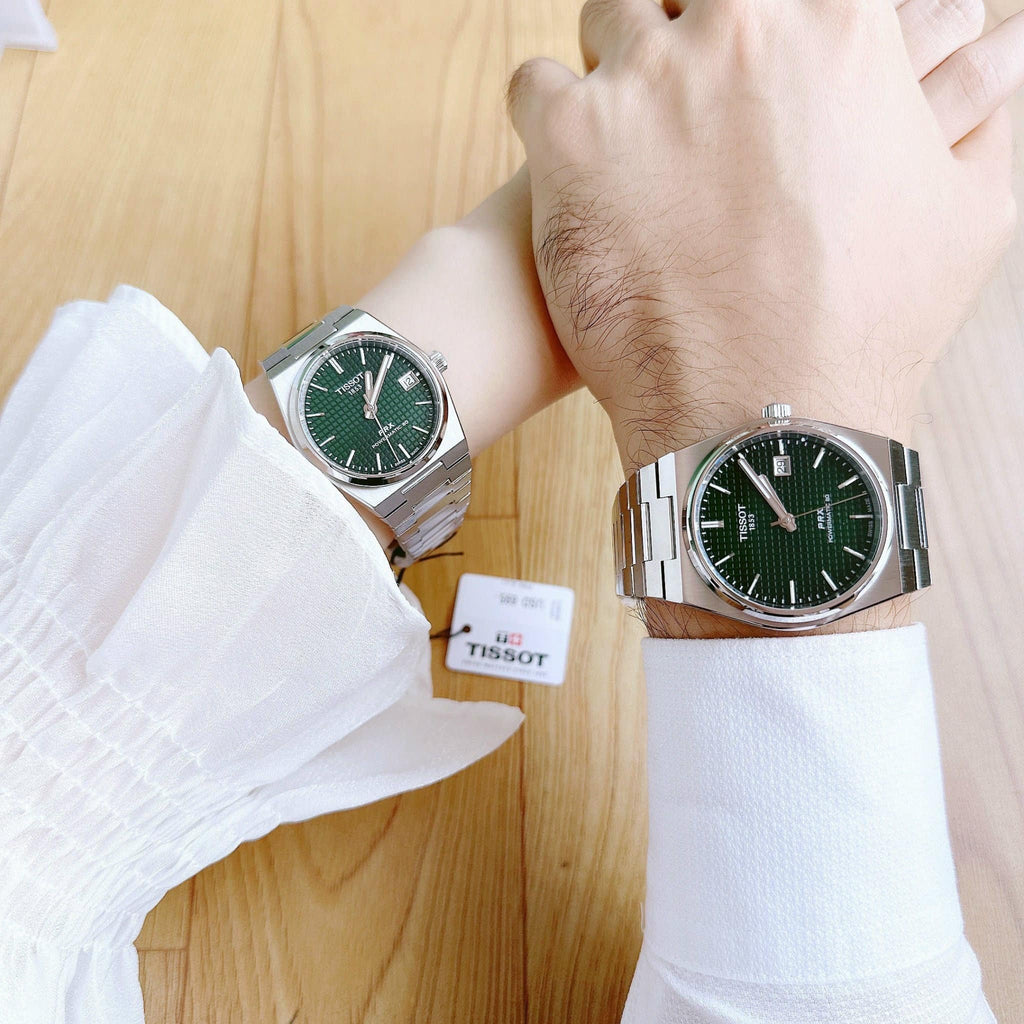 Tissot PRX Powermatic 80 Green Dial Silver Steel Strap Watch for Men - T137.207.11.091.00