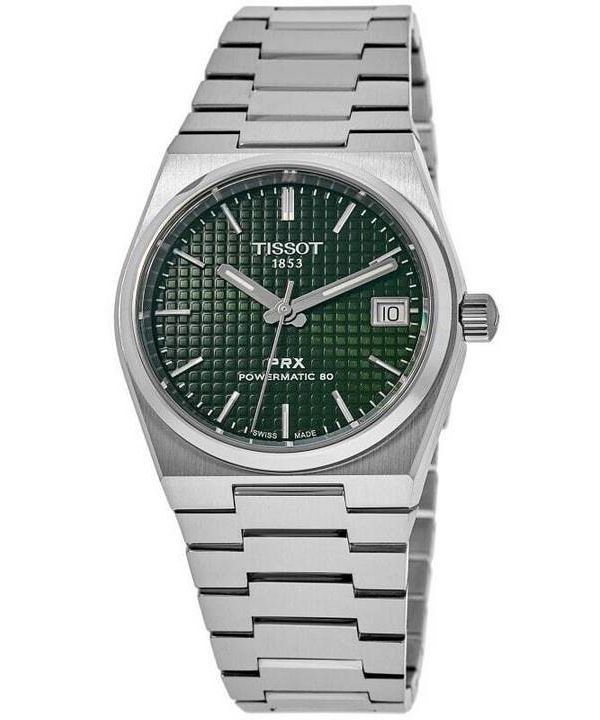 Tissot PRX Powermatic 80 Green Dial Silver Steel Strap Watch for Men - T137.207.11.091.00