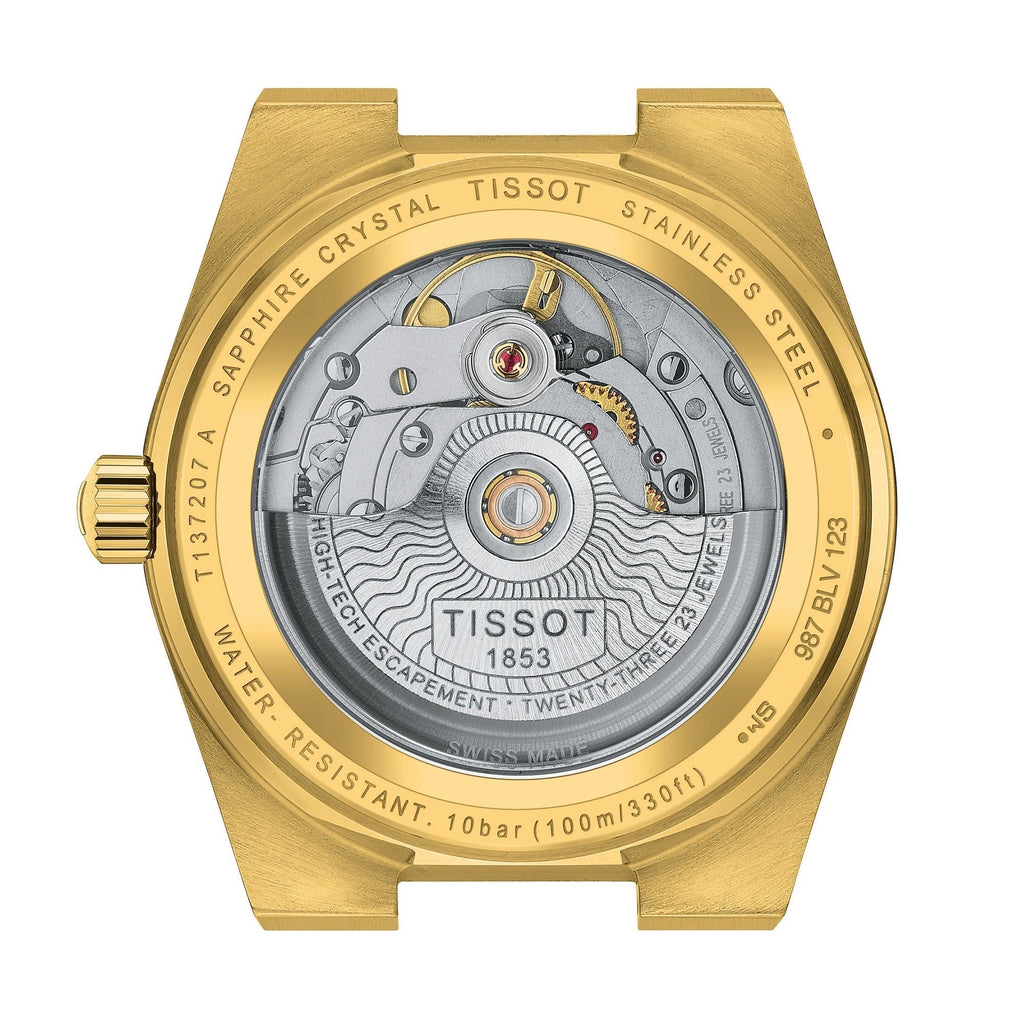 Tissot PRX Powermatic 80 Gold Dial Gold Steel Strap Watch for Men - T137.207.33.021.00