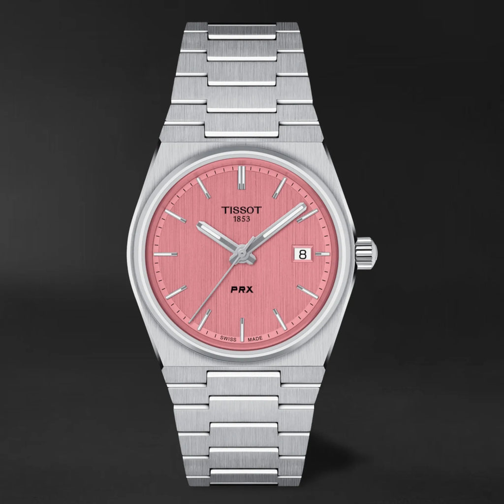 Tissot PRX Quartz Pink Dial Silver Steel Strap Watch for Women - T137.210.11.331.00