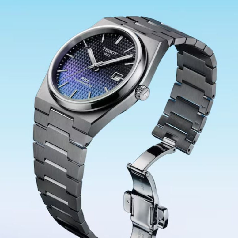 Tissot Powermatic 80 Automatic Gradient Blue Dial Silver Steel Strap Watch for Men - T137.407.11.051.01