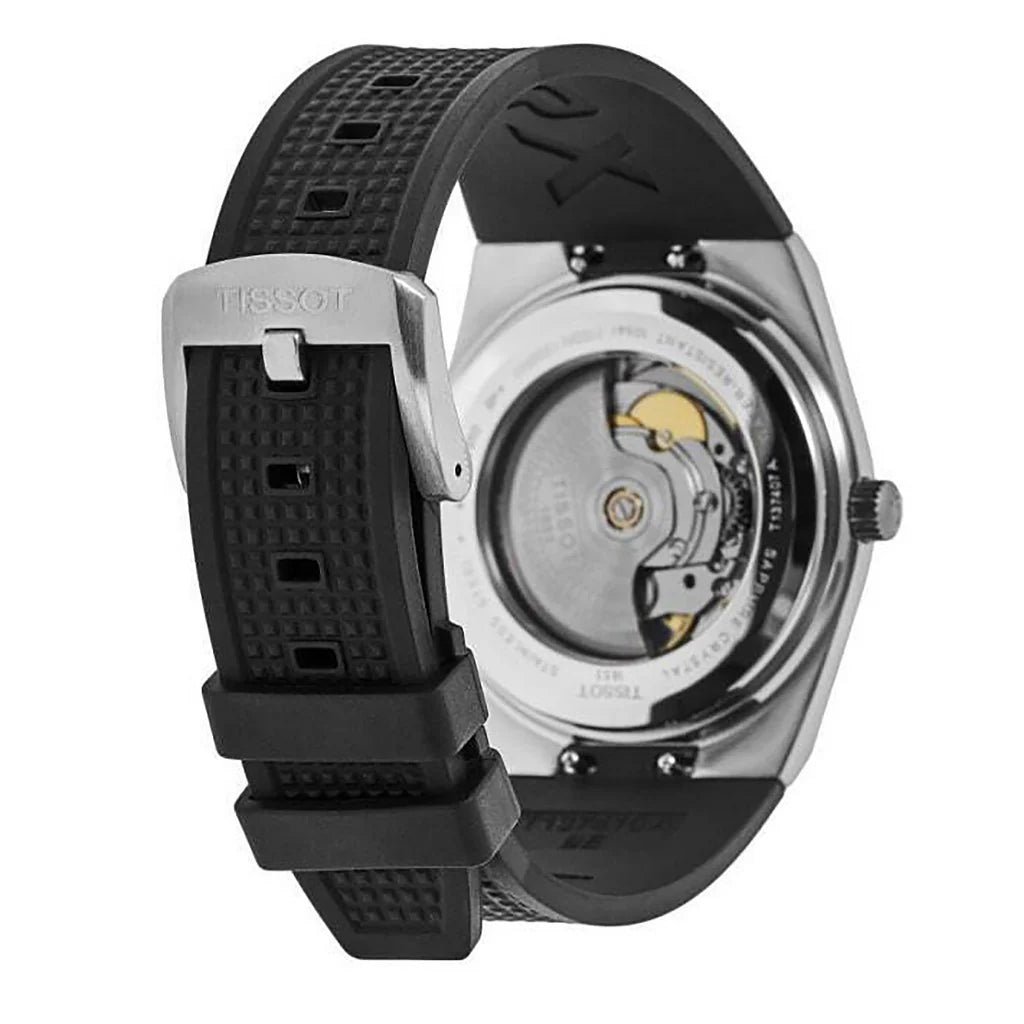 Tissot PRX Powermatic 80 Black Dial Black Rubber Strap Watch for Men - T137.407.17.051.00