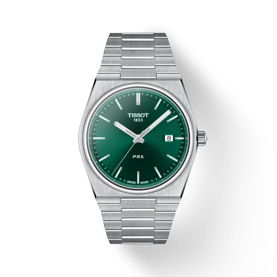 Tissot PRX Green Dial Silver Steel Strap Watch For Men - T137.410.11.091.00