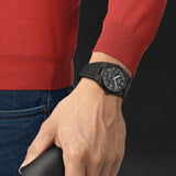 Tissot PRX Powermatic 80 Carbon Black Dial Black Rubber Strap Watch for Men - T137.907.97.201.00