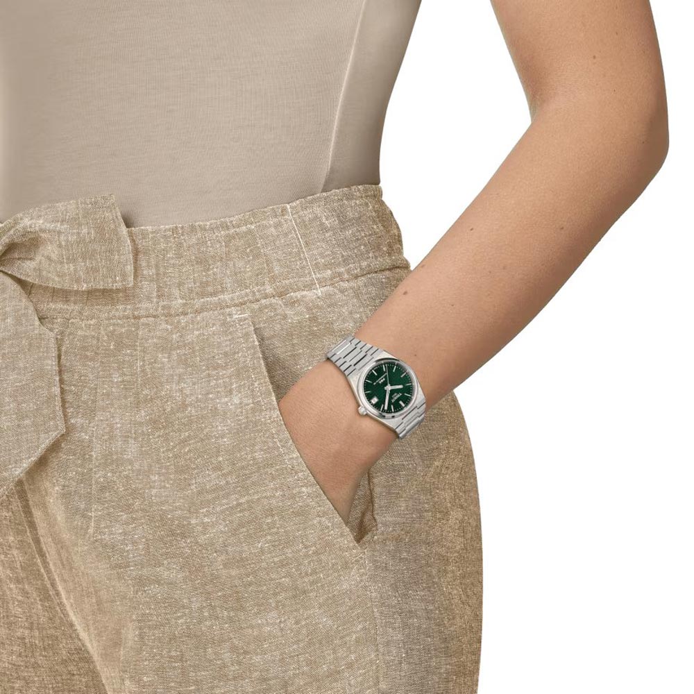 Tissot PRX Powermatic 80 Green Dial Silver Steel Strap Watch for Men - T137.207.11.091.00