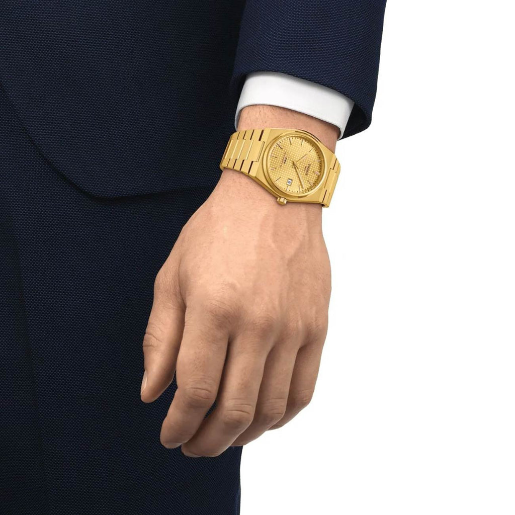 Tissot PRX Powermatic 80 Gold Dial Gold Steel Strap Watch for Men - T137.407.33.021.00