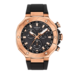 Tissot T Race Chronograph Black Dial Black Rubber Strap Watch For Men - T141.417.37.051.00