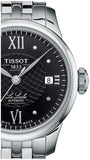 Tissot Le Locle Automatic Lady Black Dial Silver Steel Strap Watch For Women - T41.1.183.56