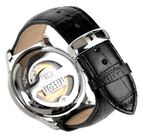 Tissot T Classic Le Locle Automatic Black Dial Black Leather Strap Watch For Men - T41.1.423.53