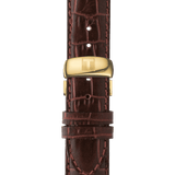 Tissot Le Locle Automatic Gold Dial Brown Leather Strap Watch For Men - T41.5.413.73