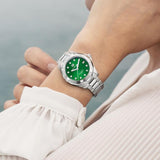Tag Heuer Aquaracer Diamonds Emerald Green Dial Silver Steel Strap Watch for Women - WBD1316.BA0740