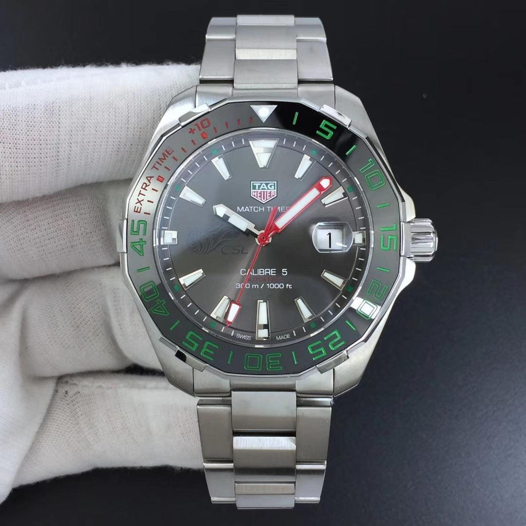 Tag Heuer Calibre 5 Match Timer CSL Edition Automatic Black Dial Silver Steel Strap Watch for Men – WAY201E.BA0927
