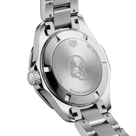 Tag Heuer Aquaracer Quartz Black Dial Silver Steel Strap Watch for Women - WAY131M.BA0748