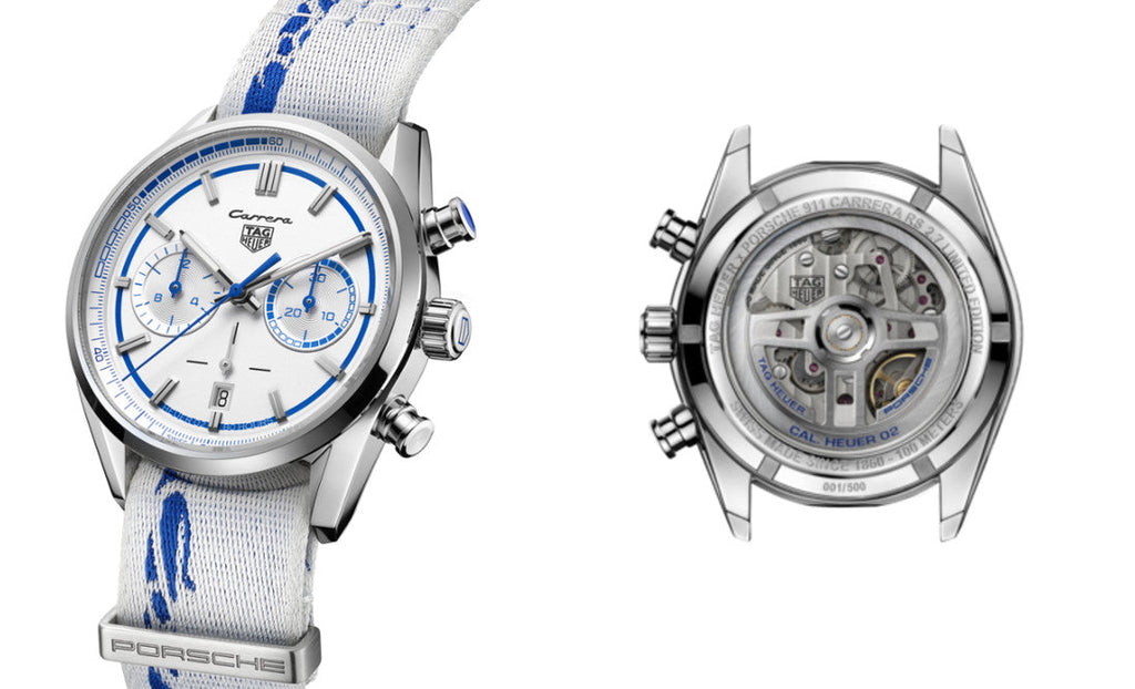 Tag Heuer Carrera Porsche RS 2.7 Automatic Chronograph White Dial White Nylon Strap Watch for Men - CBN2016.EB0275