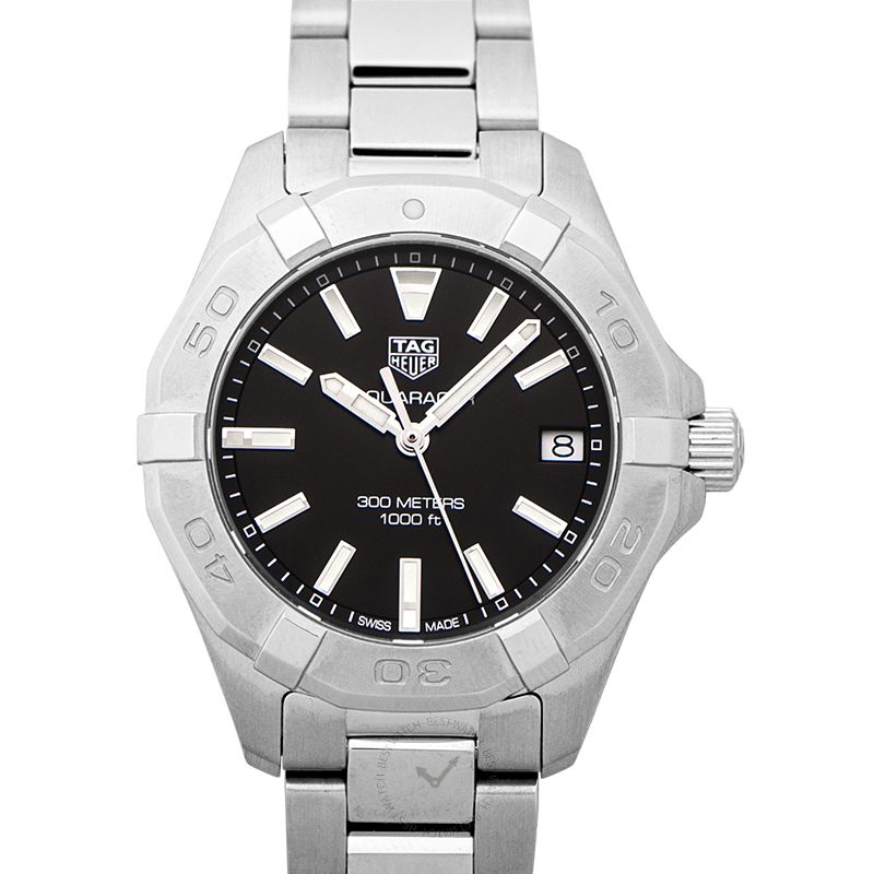 Tag Heuer Aquaracer Black Dial Silver Steel Strap Watch for Women - WBD1310.BA0740