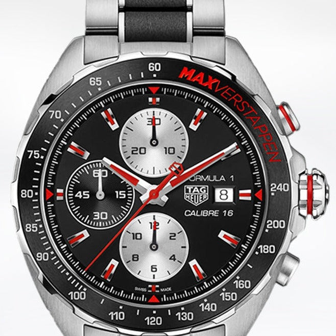 Tag Heuer Formula 1 Calibre 16 Max Verstappen Limited Edition Black Dial Two Tone Steel Strap Watch for Men - CAZ2018.BA0970